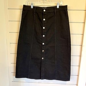 Banana Republic Black Denim Midi Skirt